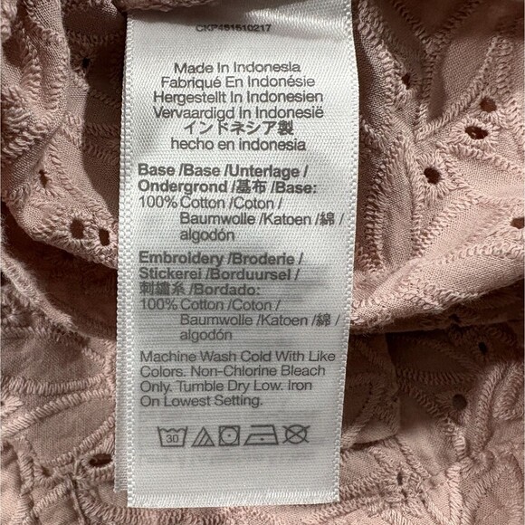 Madewell Eyelet Beachside Shirt Dream on Daisies Short Sleeve Button Pink M NWT - Picture 9 of 12